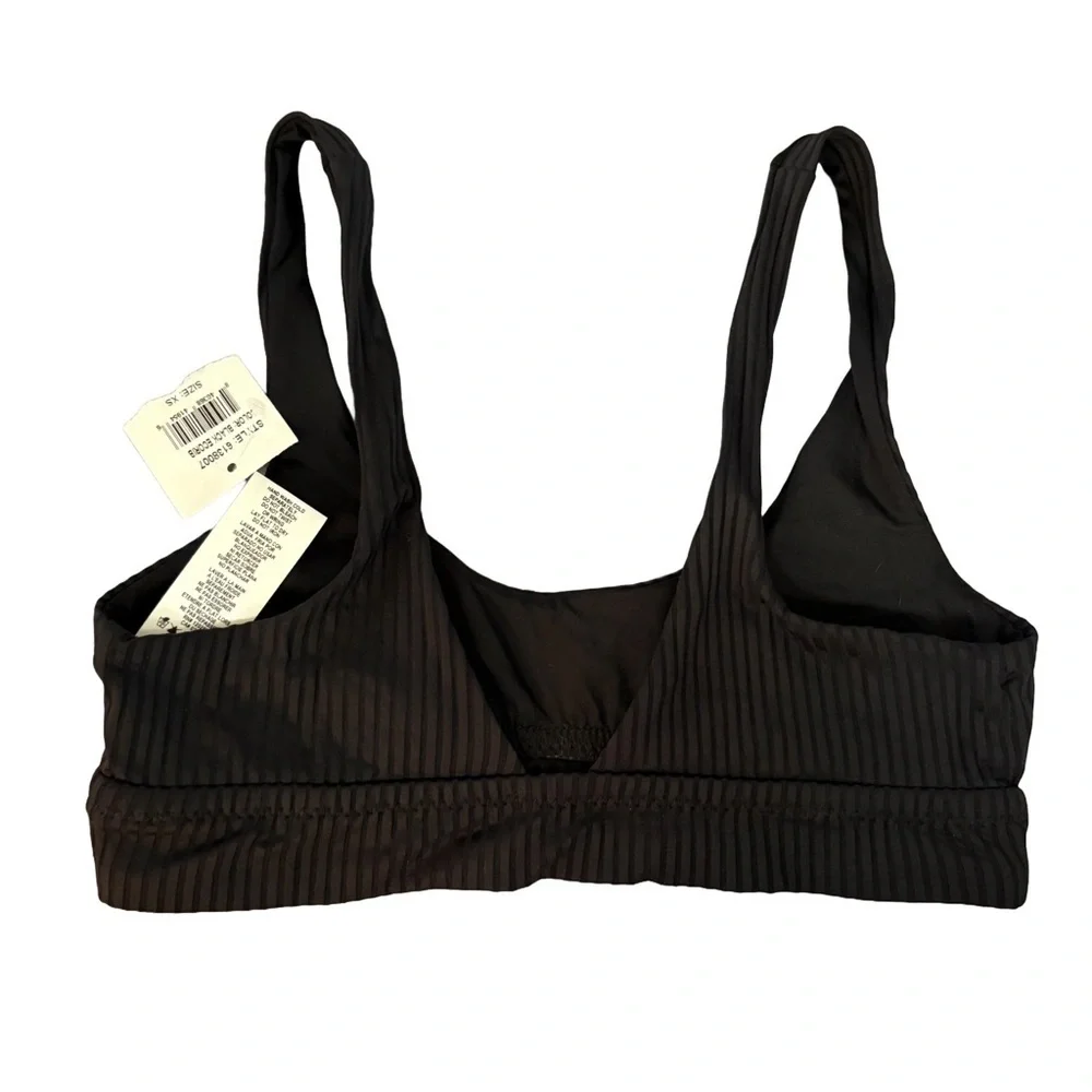 Vitamin A Sienna Black EcoRib Bikini Top Size XS